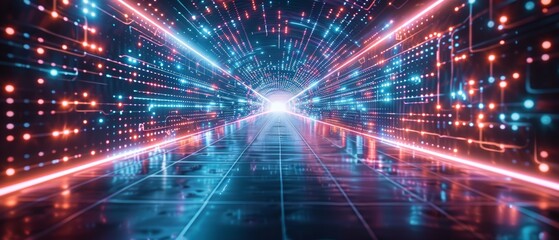 Neon-lit digital pathway, symbolizing the future of data transfer