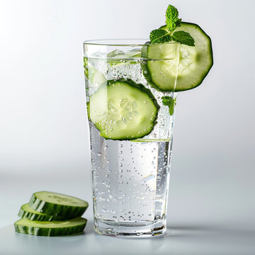 Garnished Glass Water Sparkling Slice With Cucu Donzb
