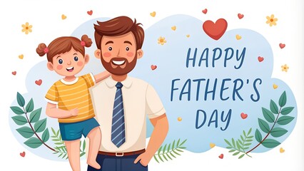 Obraz premium Happy Father's Day. Greeting card