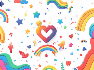 pride month illustration, pride symbols
