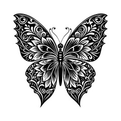 black and white butterfly