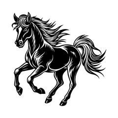 horse silhouette isolated on white