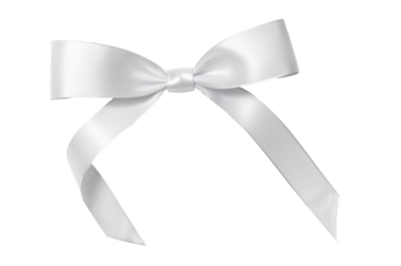 white ribbon bows on a transparent background