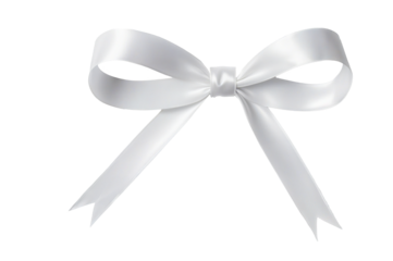 white ribbon bows on a transparent background