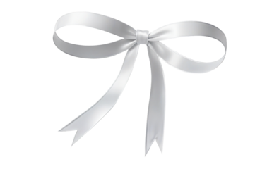 white ribbon bows on a transparent background