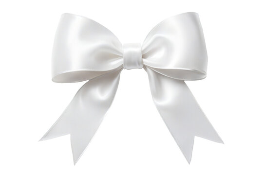 white ribbon bows on a transparent background
