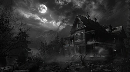 night black and white pictures for horror background