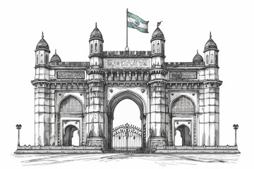 India gate Vector illustration of happy independence day in India celebration on August 15. vector