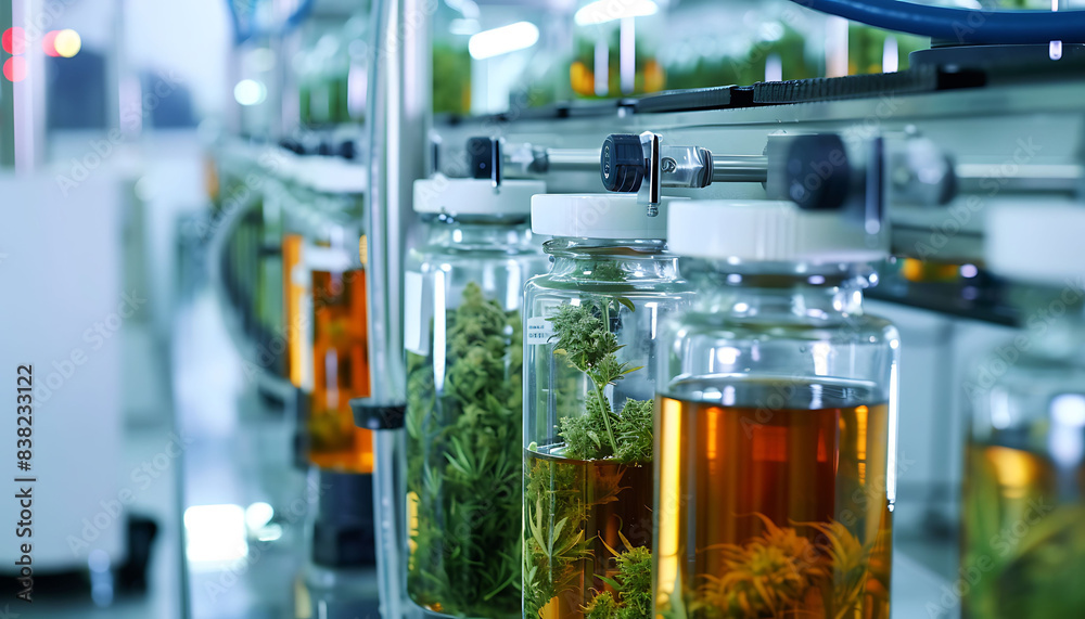 Poster Modern lab extracting cannabinoids from cannabis