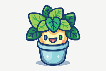 vector green saguaro cactus sticker design element