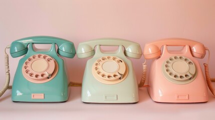 Vintage Rotary Phones in Pastel Colors