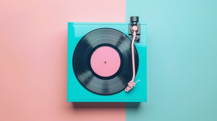 Obraz premium vintage, rotary, phone, pastel, retro, telephone, classic, old, nostalgic, mint, pink, beige, colorful, communication, antique, stylish, decor, oldschool, analog, design, technology, aesthetic, classi