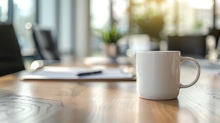 cup of coffee on table, template mockup for branding, copy space background