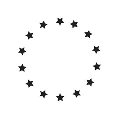 Circle icon surrounded by a star shape. Vector illustration.