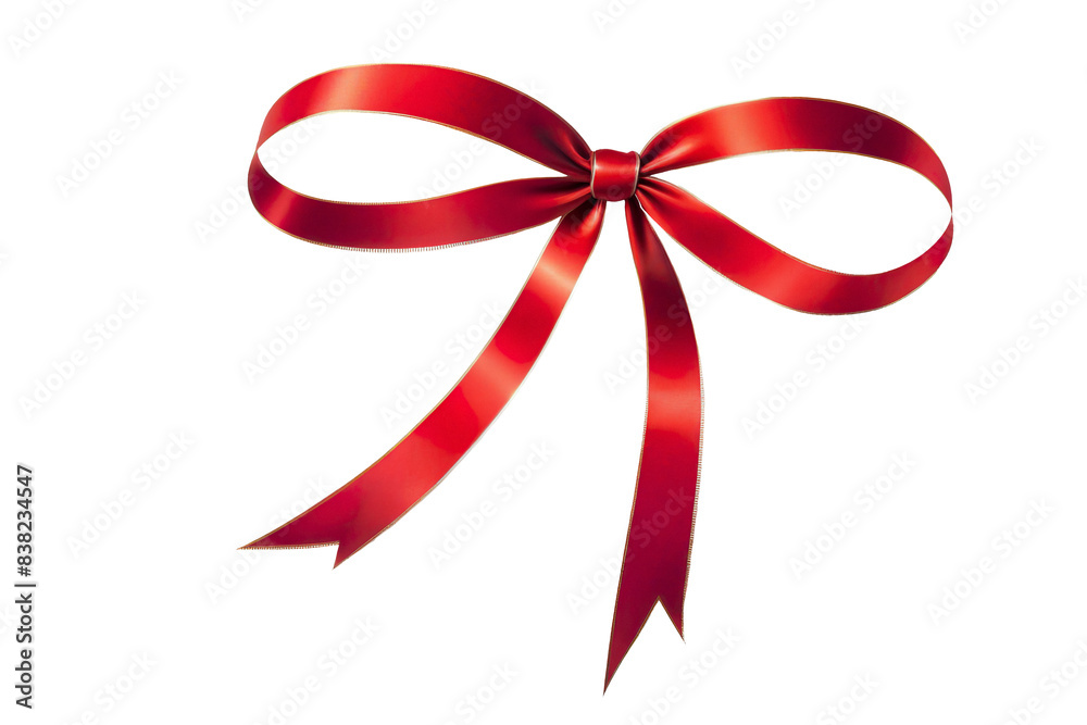 Canvas Prints red ribbon bows on a transparent background