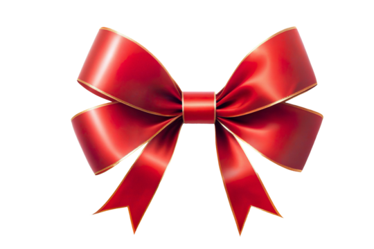 red ribbon bows on a transparent background