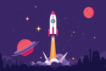 Fototapeta premium space vector illustration and alien astronaunts