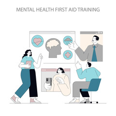 Mental Health Awareness. Flat Vector Illustration
