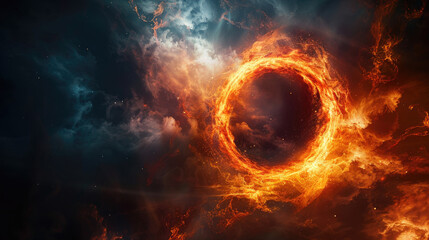 Fire ring on black hole
