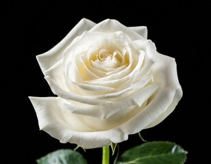 Wei&szlig;e Rose isoliert auf schwarzen Hintergrund, Freisteller