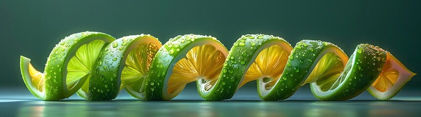 Close-up of beautifully sliced ​​lime.