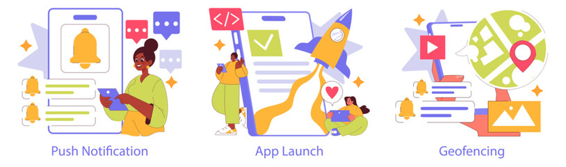 Branded App. Flat Vector Illustration
