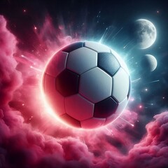 Fototapeta premium soccer ball in fire
