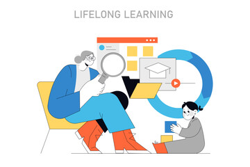 Lifelong Learning concept. Vector illustration.