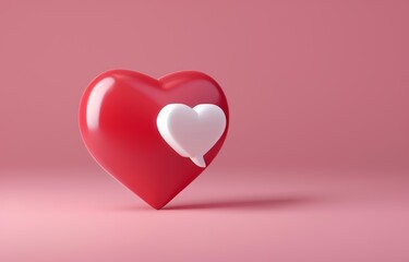 An abstract love icon for social media notifications. A Valentine's Day concept.