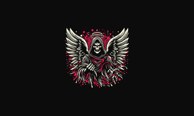 Obraz premium angel of death angry vector illustration artwork design