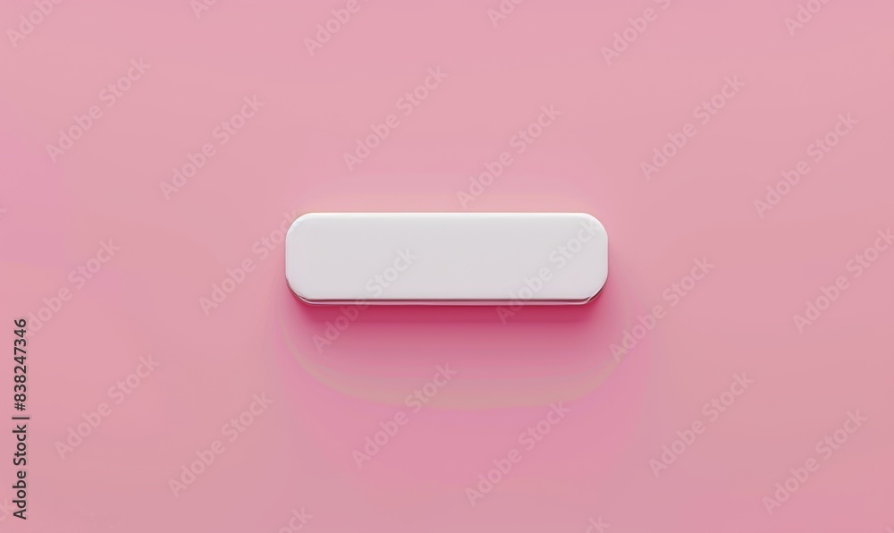Fototapete This 3D rendering shows a minimal blank search bar on pink background. A web search concept.