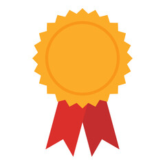 Golden award medal icon on white background