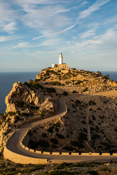 Mountain road leading to Cap de Formentor lighthouse, Majorca Island, Balearic Islands, Spain