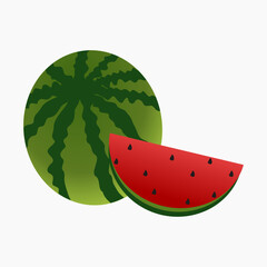 watermelon slice isolated on white