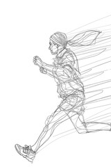 A person jogging in wet weather conditions