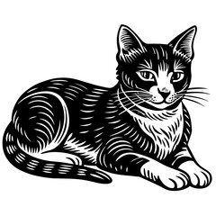 cat-relax-and-chill--engraving-art-style--vector-g