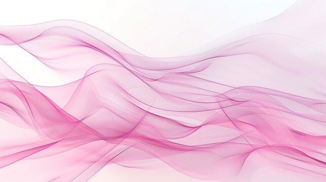 Cool blush pink wave abstract background, soft and romantic, isolated on white