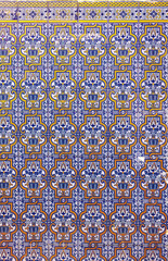 A tiled wall background of a downtown of an European city.