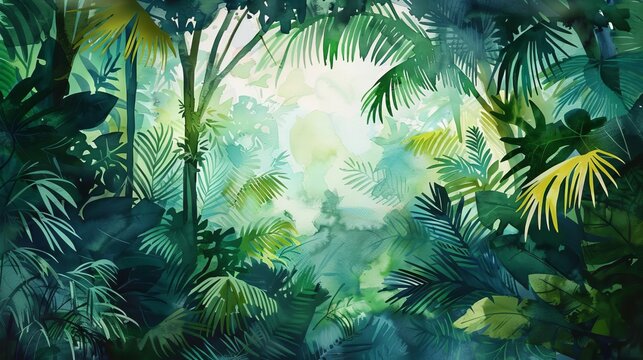 discovering natures hidden treasures in a lush forest watercolor illustration