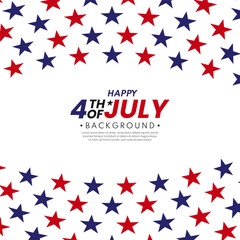 American flag star pattern background. 4th of July celebration concept. USA banner template. Flat style design. Vector illustration.