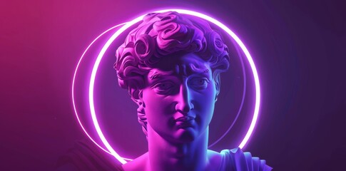 An abstract composition of sculptures and primitive objects illustrated in 3D