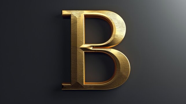 A gold letter 'B' stands out against a dark black background