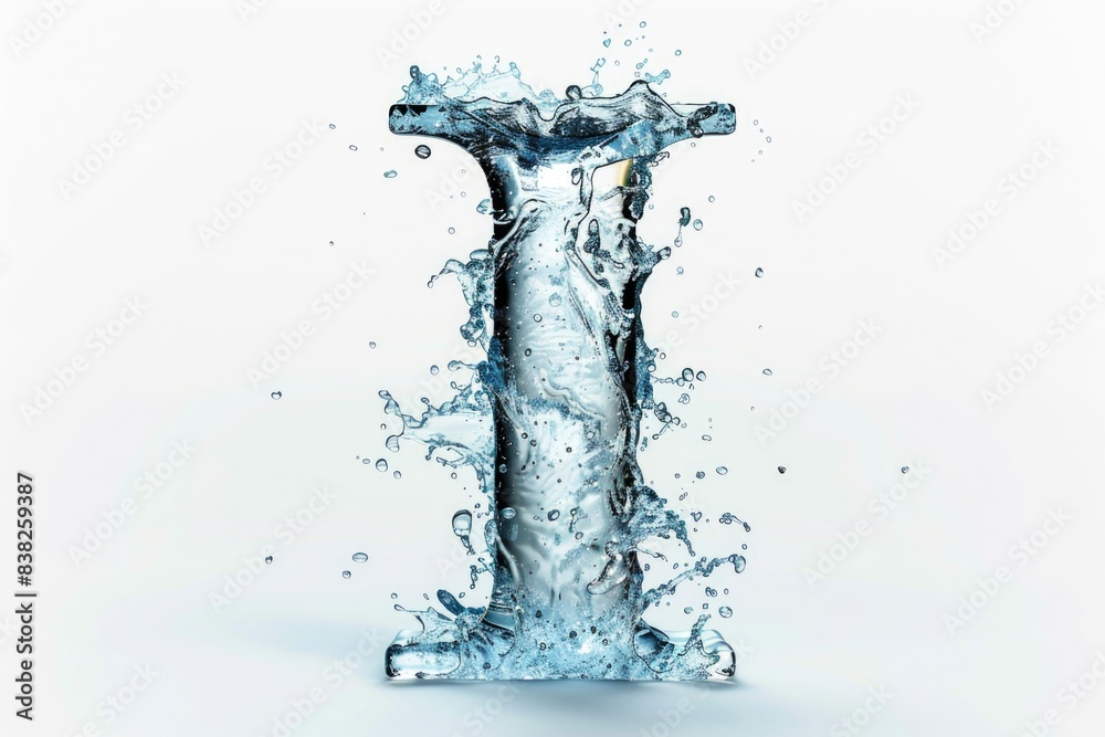 Poster a microscopic view of a single water splash droplet