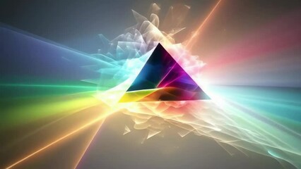 abstract triangle prism light moving background animation art - 4k new stock video footage animation design AI - Powered by Adobe