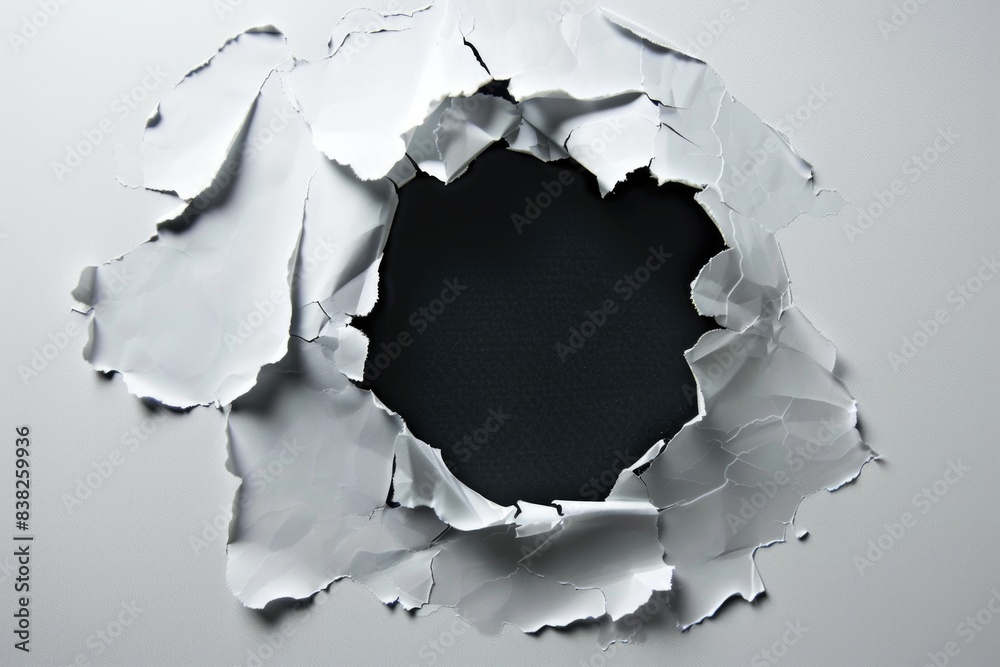 Poster a blank sheet of paper with a small hole punched in the center
