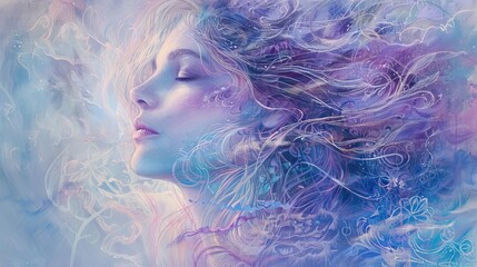 ethereal pastel drawing of the goddess of love romantic fine art