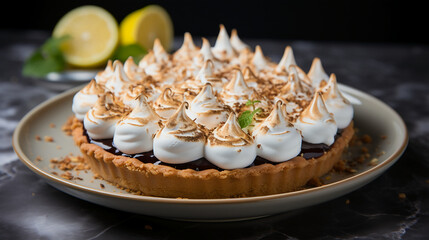 A Vibrant Food Photograph of a Lemon Tart