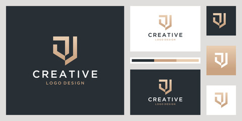 Shield / Secure / initial logo design inspiration with business card