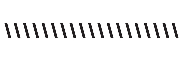 Slash line. Border with diagonal lines. Angle of tilt stripes. Black pattern of footer. Diagonal parallel lines divider strip. Tilt strip geometric abstract border. Slash divider. eps 10