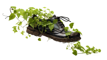 pair of boots with flower